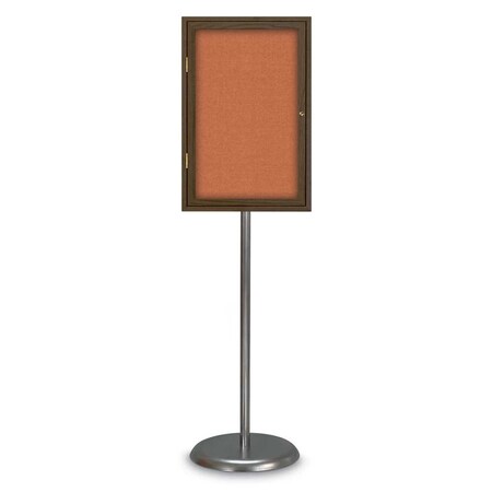 United Visual Products Corkboard, Double Door, Radius Frame, 48x36, UV7003-BRONZE-CLOUD UV7003-BRONZE-CLOUD